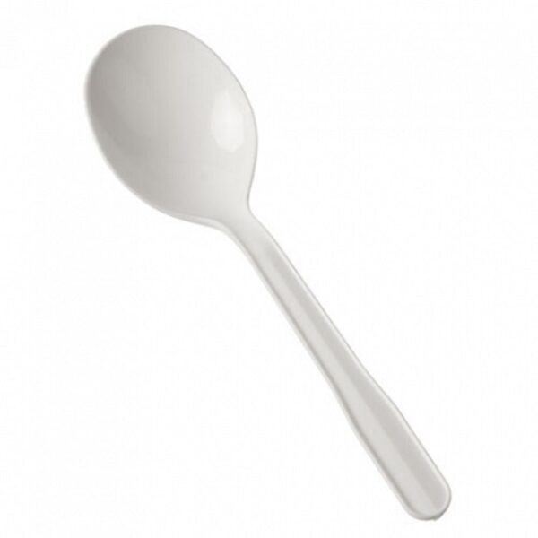 PolarPro® 70042 Plastic Soup Spoons - Medium Weight, White