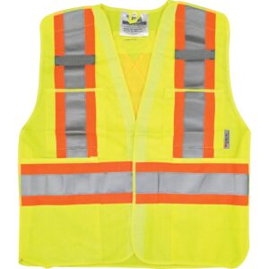 Viking® Class 2 Tear Away Deluxe Safety Vests - Solid, Lime/Yellow