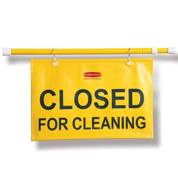 Rubbermaid® 9S15 Hanging Doorway Safety Sign - "Closed For Cleaning"