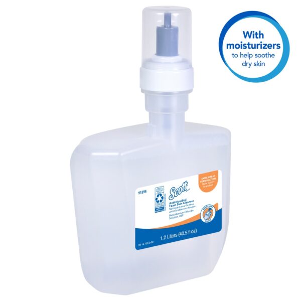 Scott® 91594 Antimicrobial Foaming Skin Cleanser Auto Dispenser Refill - 1.2 L
