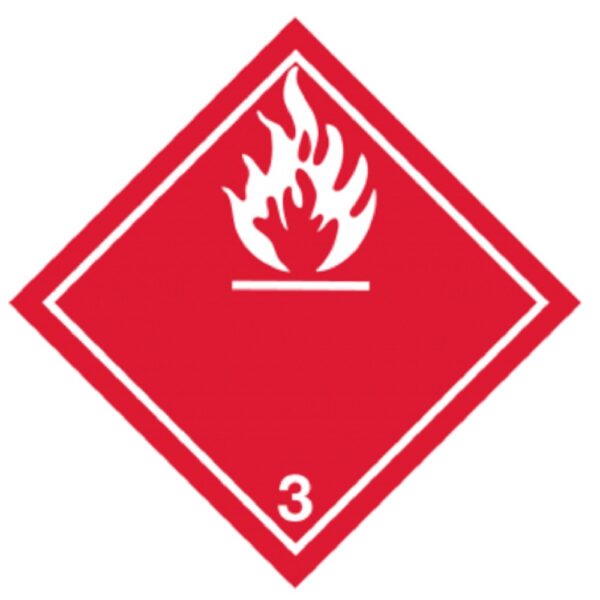 Hazard Class 3 Placard - Flammable Liquids, Tagboard