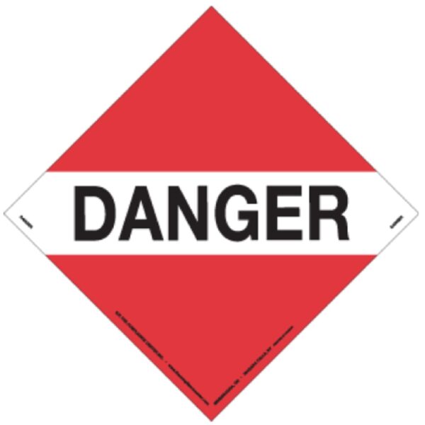 Placard - Danger, Tagboard Danger, Tagboard