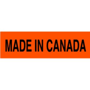 Made In Canada Label - 2" x 5-3/8"