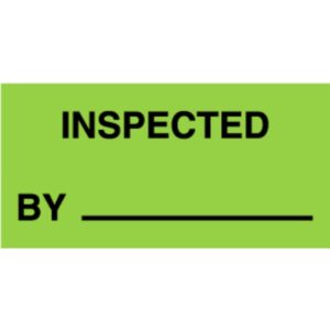 Quality Control Labels - "Inspected By", 1 x 2"