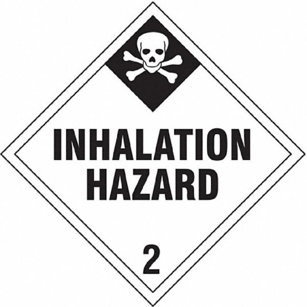 "Inhalation Hazard - Toxic Gas" Label - Class 2, 4 x 4"