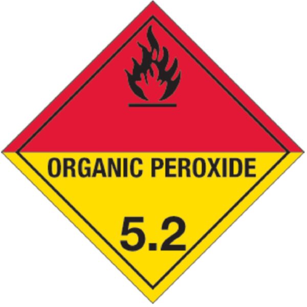 "Organic Peroxide" Hazard Label - 4 x 4"