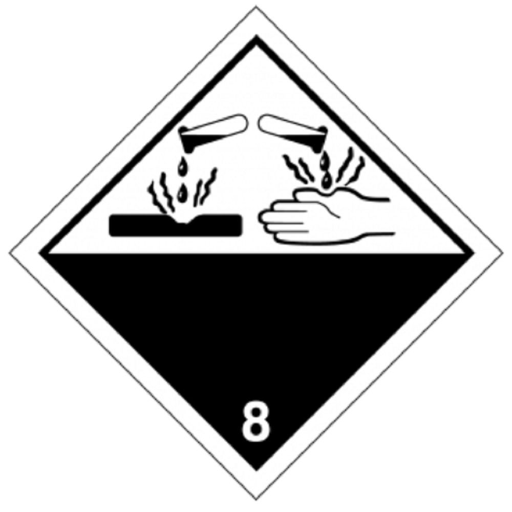 13665_Label_DG_Class_8_CORROSIVE_Non-Worded_Black_White Corrosive Label - 4 x 4"