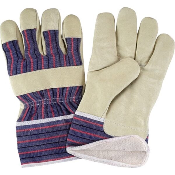 Pigskin Fitters Gloves - Cotton Fleece-Lined, Large