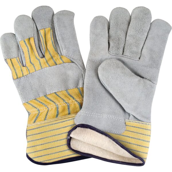 Cowhide Fitters Gloves - Cotton Fleece Lined