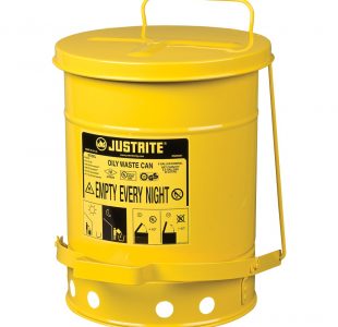 Oily Waste Can - Justrite®, 6 Gallon, Yellow