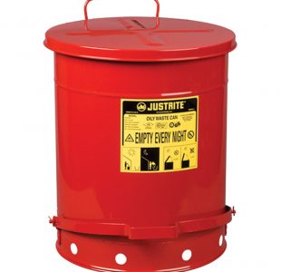 Oily Waste Can - Justrite®, 14 Gallon, Red