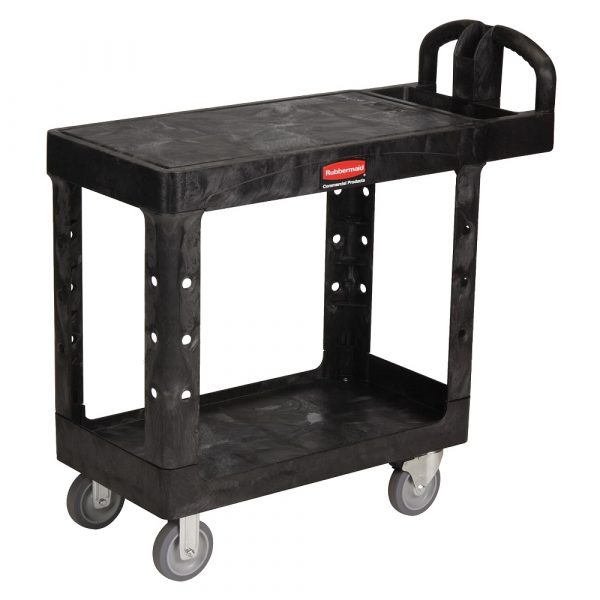 Rubbermaid® 4505 Heavy Duty Utility Cart - Flat Shelf, Black