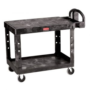 Rubbermaid 4525 Heavy Duty Utility Cart - Flat Shelf, Black