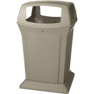 Rubbermaid® Ranger® 9173-88 Waste Container - 45 Gallon, 4-Way, Beige