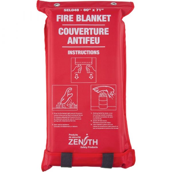 Zenith® Fire Blanket with Bag and Hang Hook - 60 x 71"