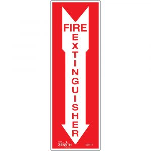 "Fire Extinguisher" Pole Sign - 12 x 4" - Vinyl
