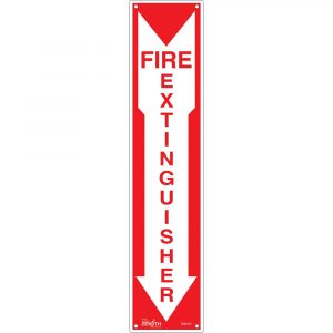 "Fire Extinguisher" Pole Sign - 18 x 4", Plastic