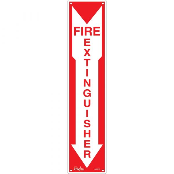 "Fire Extinguisher" Pole Sign - 18 x 4", Plastic