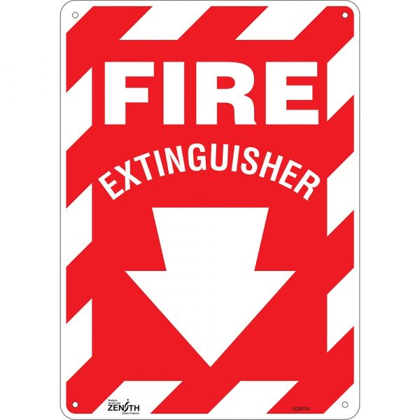 "Fire Extinguisher" Wall Sign - 14 x 10", Plastic