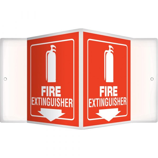 "Fire Extinguisher" Projection Sign - 6 x 5" - Plastic