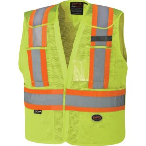 Pioneer® Class 2 Tear Away Hi-Vis Safety Vests - Lime/Yellow