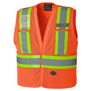 Pioneer® Class 2 Tear Away Hi-Vis Safety Vests - Orange