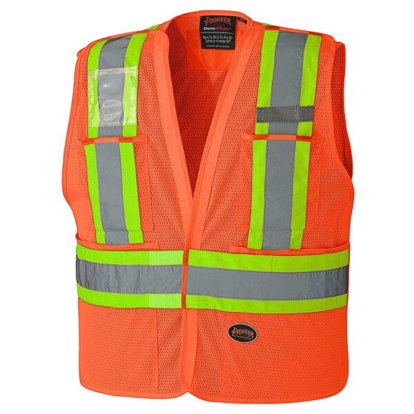 Pioneer® Class 2 Tear Away Hi-Vis Safety Vests - Orange