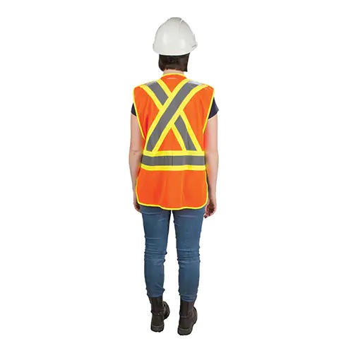 49260_Safety_Vest_Class_2_Deluxe_Surveyor_Hi-Vis_Orange_Tear_Away-Back 49260 Safety Vest Class 2 Deluxe Surveyor Hi Vis Orange Tear Away Back