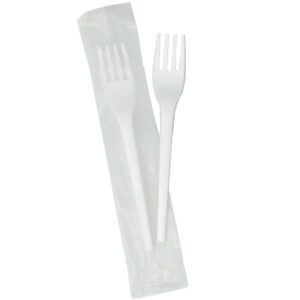 Individually Wrapped Compostable Forks - Extra Heavy Duty, White