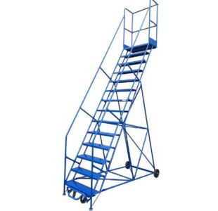 14-Step Rolling Ladder with 15" Top Step