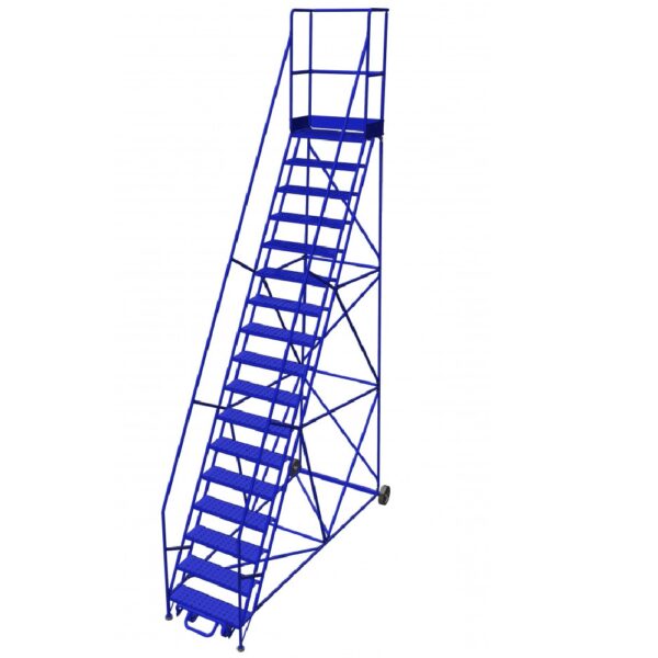 17-Step Rolling Safety Ladder with 15" Top Step