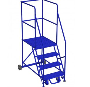 4 Step Rolling Safety Ladder with 30" Top Step