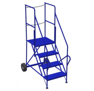 4-Step Safety Angle Trailer Access Rolling Step Ladder with 22.5" Top Step