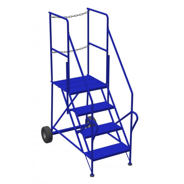 4-Step Safety Angle Trailer Access Rolling Step Ladder with 22.5" Top Step