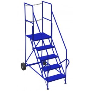 5-Step Safety Angle Trailer Access Rolling Step Ladder with 22.5" Top Step