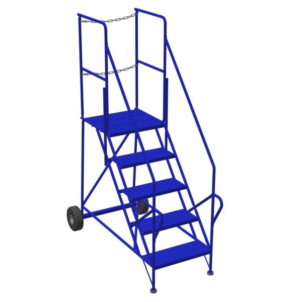 5-Step Safety Angle Trailer Access Rolling Step Ladder with 22.5" Top Step