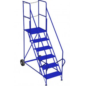 6-Step Safety Angle Trailer Access Rolling Step Ladder