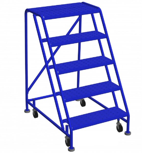 5-Step Rolling Step Ladder – 24 x 15″ Platform