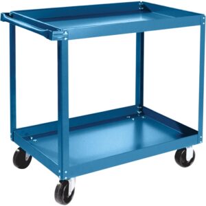 2-Shelf Steel Cart – 30 x 18 x 36", Polyolefin Casters