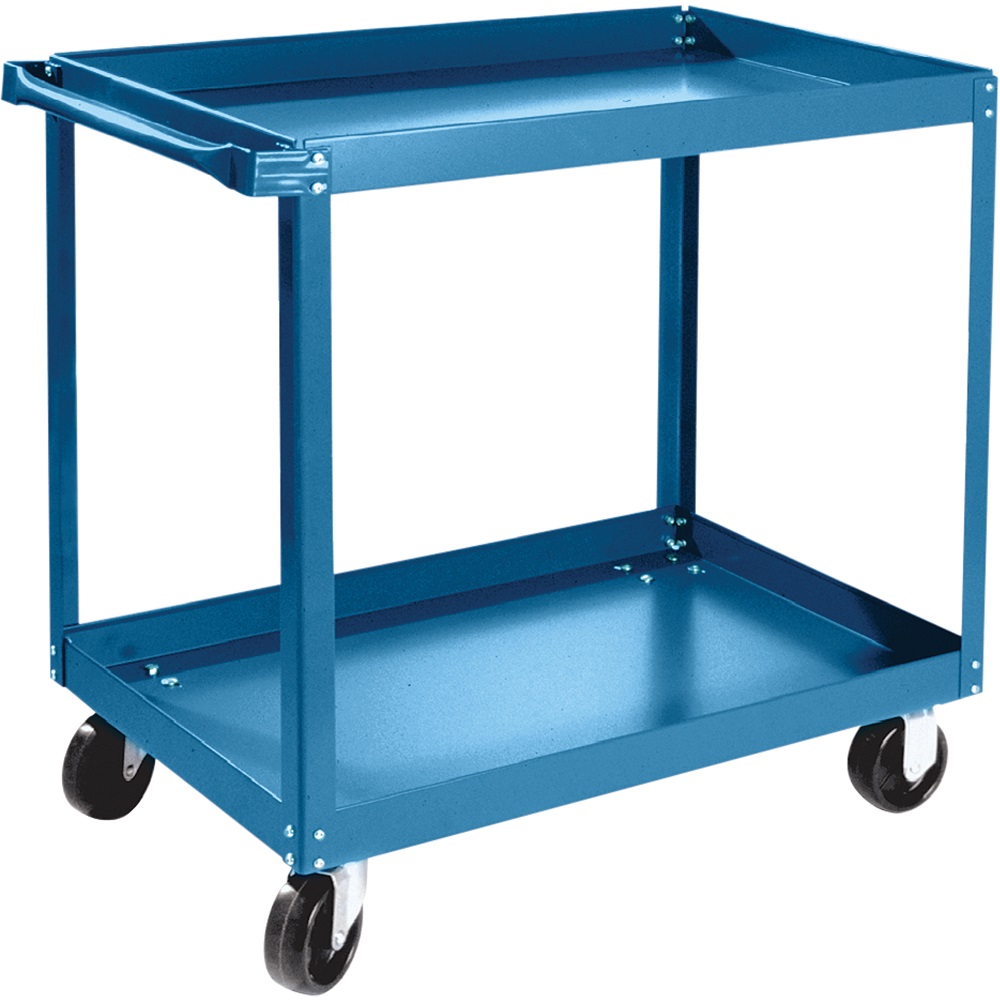 2-Shelf Steel Cart – 30 x 18 x 36", Polyolefin Casters