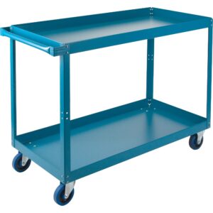 2-Shelf Steel Cart – 36 x 24 x 36", Rubber Casters