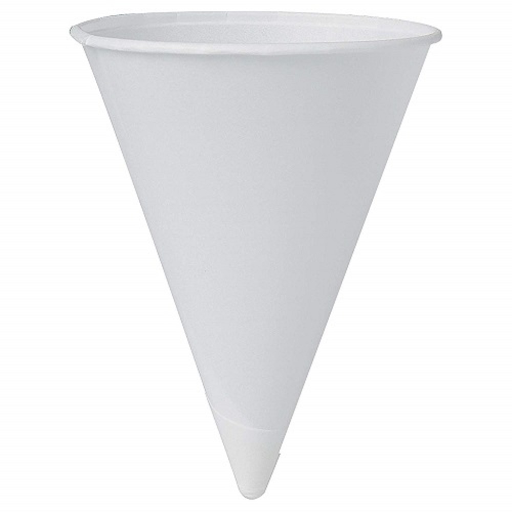 W4F, Cone Cup Rolled Rim 4 oz., 2.5 dia x 3.625 height