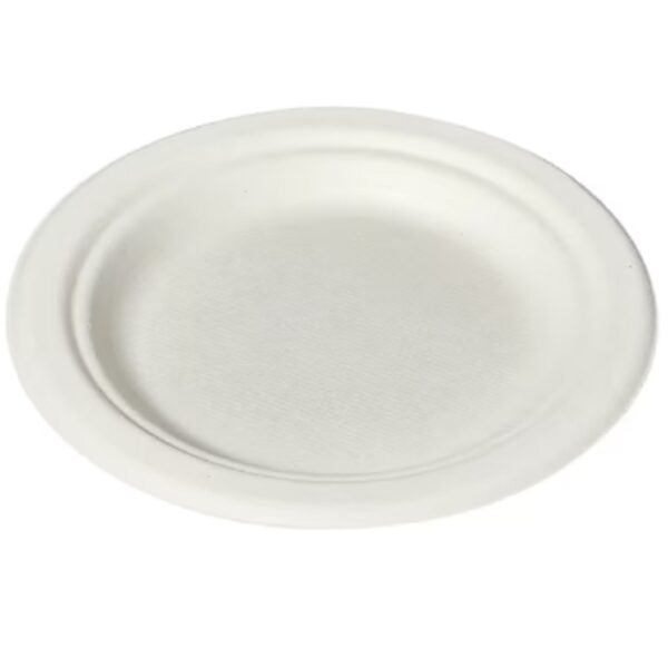 Victoria Bay® P001 Pulp Fiber Dessert Plates - White, 6"