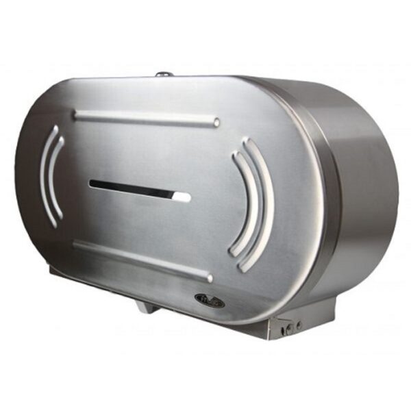 Twin Jumbo Roll Bathroom Tissue Dispenser - Frost™ 169, Stainless Steel