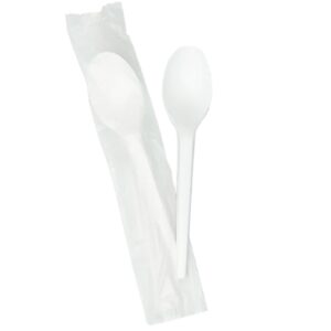 Individually Wrapped Compostable Spoons - Extra Heavy Duty, White
