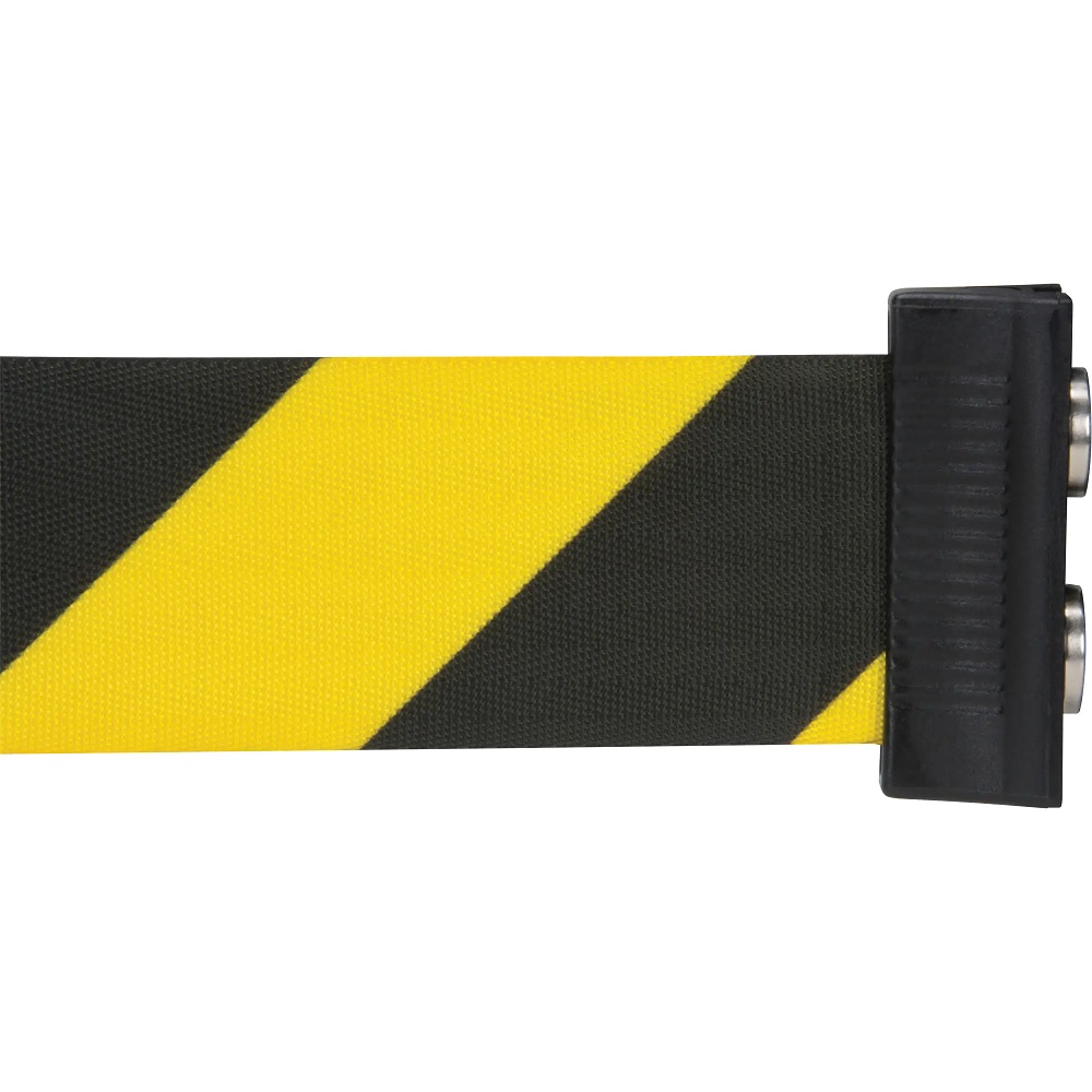 48803_Crowd_control_barrier_wall_mount_magnetic_steel_7-foot_black_yellow_striped-1 48803 Crowd control barrier wall mount magnetic steel 7 foot black yellow striped 1