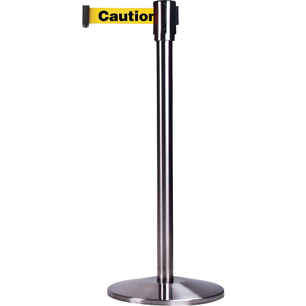 48868 crowd control barrier Post stainless steel with cassette black yellow caution do not enter