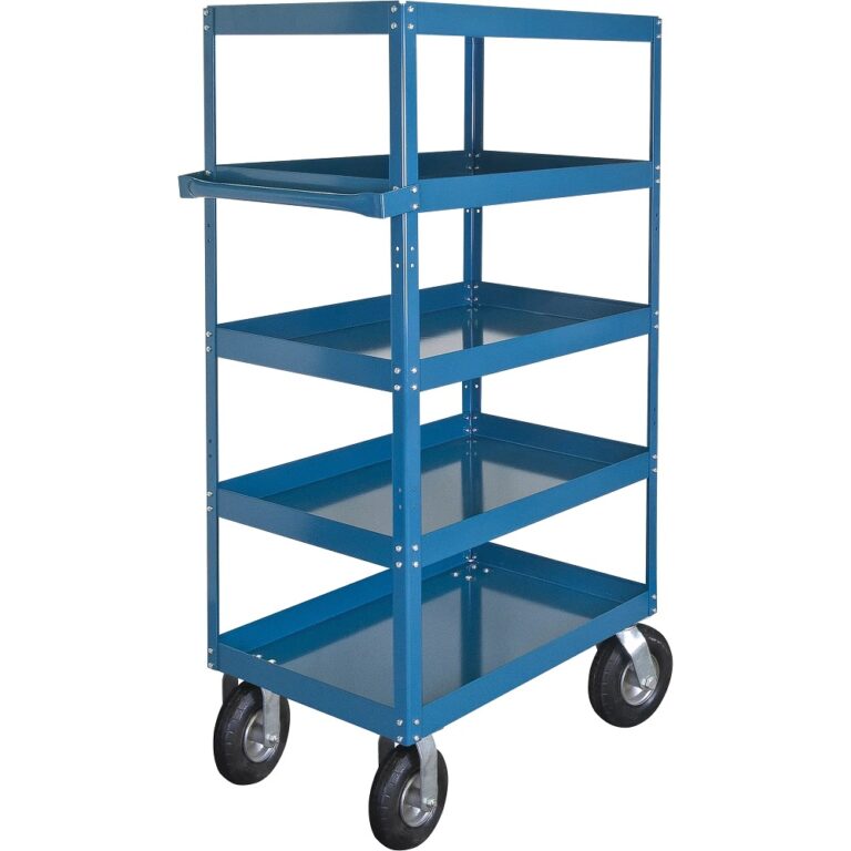 5Shelf Steel Cart 48 x 24 x 65″, Pneumatic Casters Holliston's Inc.