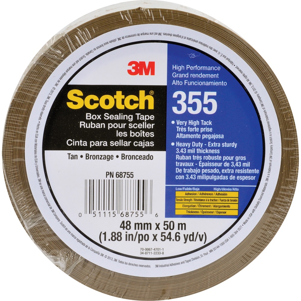 3M™ Scotch® 355 Tan Carton Sealing Tape - 2"