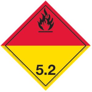 Hazard Class 5.2 Placard - Organic Peroxide, Tagboard